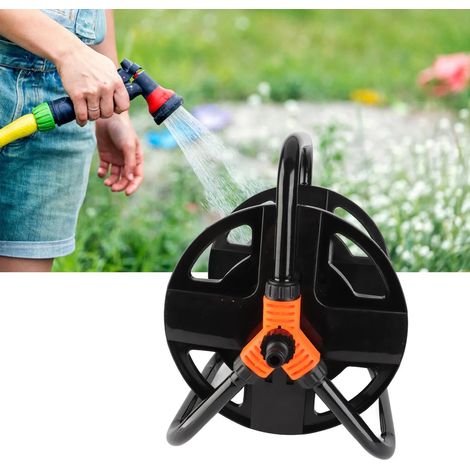 Enrouleur de tuyau d'arrosage portable (noir) - Support de rangement pour tuyau d'arrosage - Enrouleur à bras unique - Fournitures de jardin (1/5)