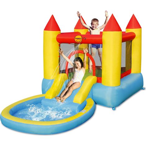 Gioco Gonfiabile per Bambini Castello Parco Acquatici Scivolo Saltarello Pompa (1/5)