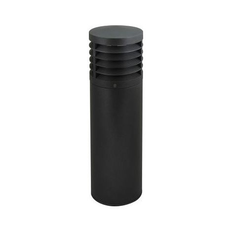 Borne exterieure fluo 23W fonte d'alu anthracite Ø 180mm H700mm antivandale lampe E27 372lm 230V IK10 IP55 ILO EBENOID 079883 (1/2)