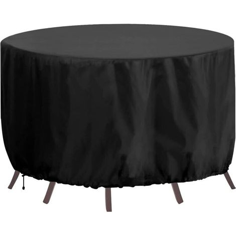 Housse meubles jardin 180x80 cm, oxford 420D imperméable, résistante vent et UV, noire