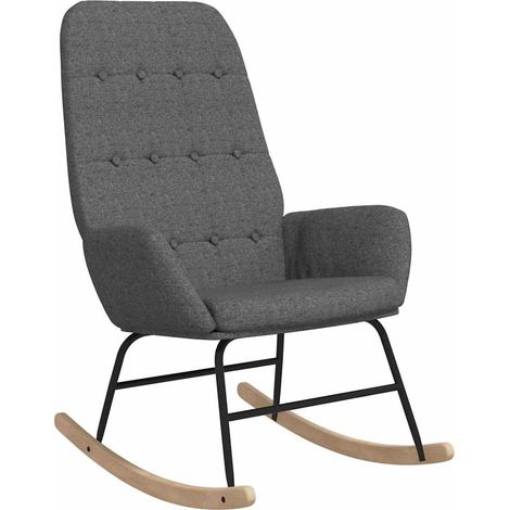 vidaXL Silla mecedora de tela gris claro (1/2)