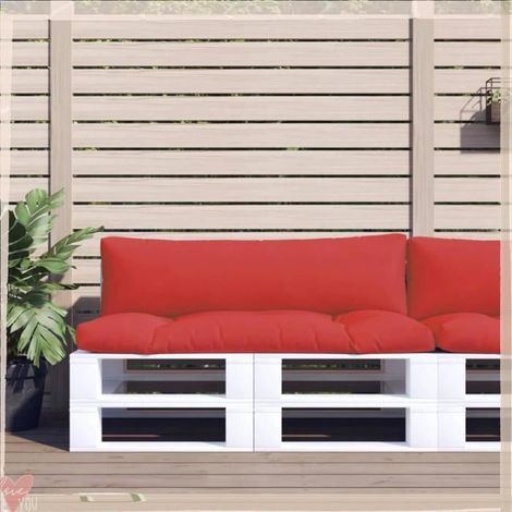 360928 Coussins de palette lot de 2 rouge tissu (1/5)