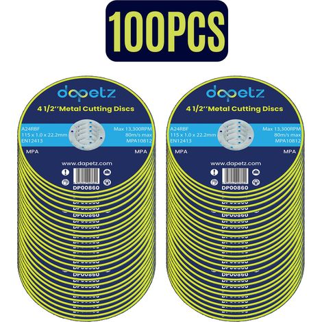 Dapetz ® Metal Cutting Discs 115mm Stainless Steel For Angle Grinder 115 x 1 x 22.2mm High Performance Grinder Discs With 22.2mm Bore For Precise Cutting & Smooth Grinding 100PCS (1/5)