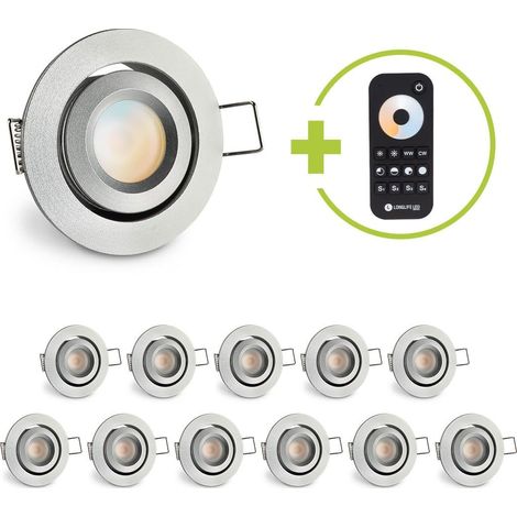 Einbaustrahler Mini schwenkbar Matera 3W CCT IP44 - Farbe: silber - Anzahl: 12x