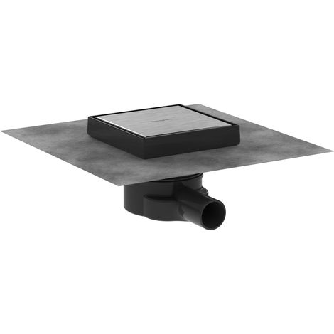 Siphon de douche 15 x 15 cm à carreler, Siphon de sol carrelable, Acier inoxydable brossé, 56249800 (1/5)