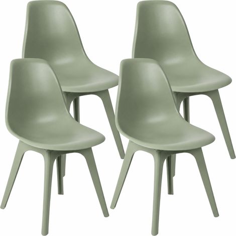 Lot de 4 chaises de salle à manger nordiques Aroa en polypropylèn