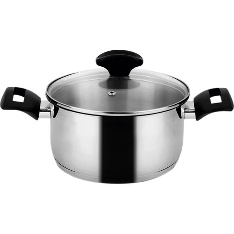 FAGOR Alaia Cazuela 24cm 4,5L Inducción Acero Inoxidable, Fondo Difusor 3 Capas, Vitrocerámica Lavavajillas  Acero Inoxidable (1/3)