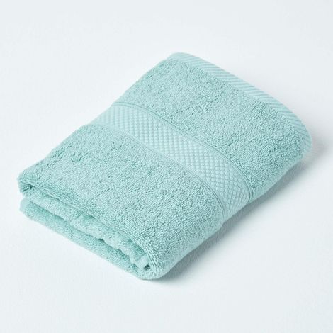 HOMESCAPES Serviette invité 100% coton Vert menthe, 40 x 60 cm