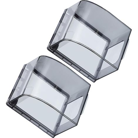 2pcs Couvercle de Prise Électrique Extérieure Noir en Plastique, Protection Étanche pour Double Prise Murale à Usage Domestique et Bureau (1/5)