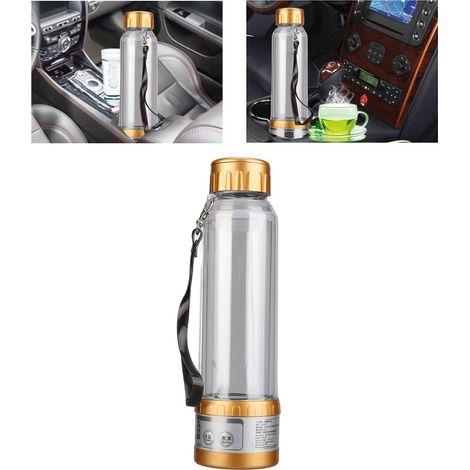 Bouilloire électrique de voiture double usage 12 V/24 V, grande capacité de 280 ml, chauffe et fait bouillir l'eau, cafetière et machine à lait multifonctions, couleur or (1/5)