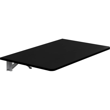 Wall Mounted Desk, Folding Table on the Wall, Floating Drop-Leaf Desk for Study, Foldable Desk for Small Room (Black) (1/5)