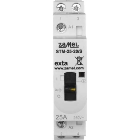 Contattore modulare con comando manuale per installazione 25A 2Z 230V AC STM-25-20/S EXT10000287