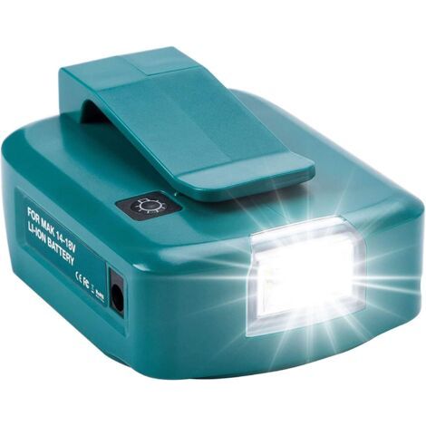 Convertisseur d'adaptateur de source d'alimentation Double source d'alimentation de téléphone USB avec lumière LED à port CC Compatible avec Makita 18V batterie au lithium-ion BL1430 BL1830 (1/5)