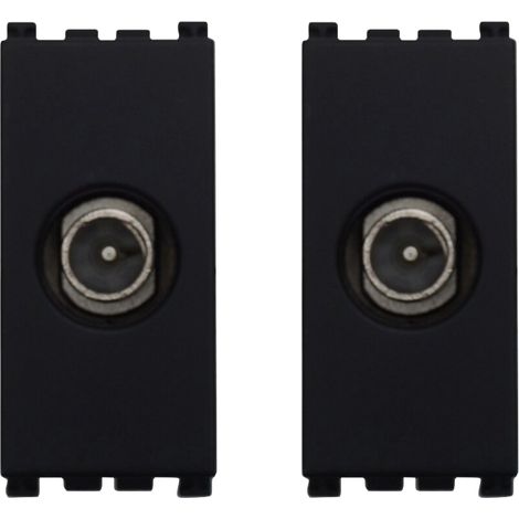 gloca Set 2 Connettori Tv Maschio Compatibili Arké (Nero) (1/4)