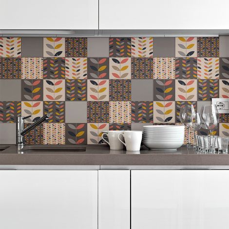 Sticker Mural Carrelage adhésif Cuisine Salle de Bain - 30 STICKERS CARRELAGES SCANDINAVE LASSE - 30stickers10x10cm (1/5)
