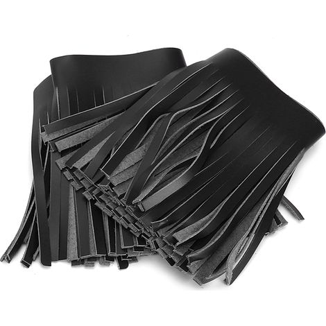 2 Pièces Franges en Simili Cuir Artisanales pour Moto Vintage Repose-Pied et Sacoche de Selle - Noir (1/5)