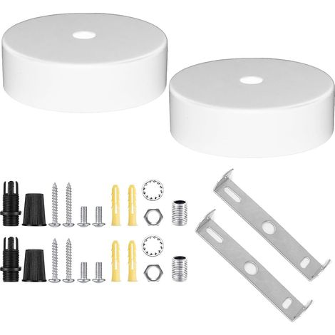 2 Pièces Auvent de Plafond, Rosace Plafond Cache Fil, Cache Fil pour Lustre, Pavillon Luminaire, Lampe à Baldaquin, pour Salon, Couloir, Lustre de Cuisine (1/5)