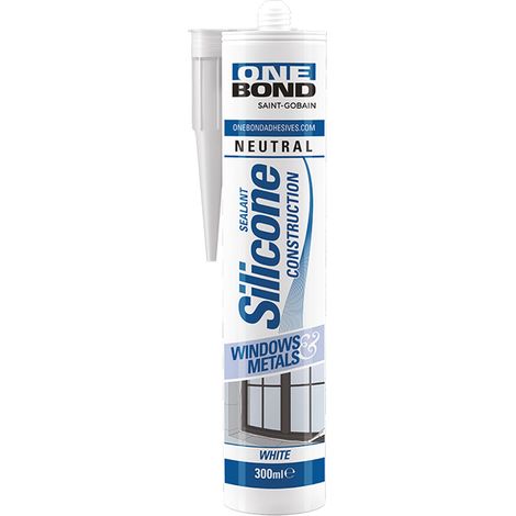 Silicone Neutro Bianco Onebond Construction 12 Pezzi in Alluminio 300 ml