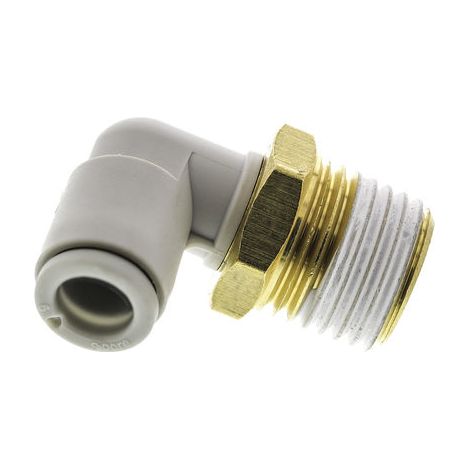Adaptateur fileté coudé SMC KQ2 vers Enfichable 6 mm G 1/8 Mâle ( Prix pour Sachet de 10 )