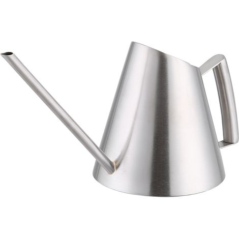 Arrosoir miniature 400ml en acier inoxydable brossé, pour jardin, plantes intérieur/extérieur, arrosage précis. (1/5)