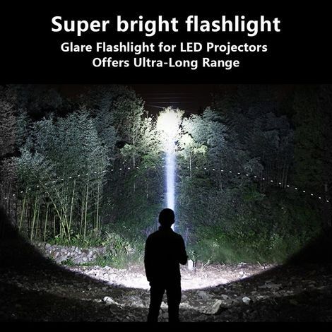 Lampe Torche Led Ultra Puissante Rechargeable USB 13500 Lumens 6000 mah avec Lumière Latérale Lampe de Poche Etanche Haute Puissance pour Urgence Chasse Randonnée Camping (Avec Lumière Latérale) (1/5)