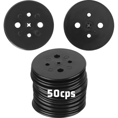50 Rondelles Noires en Plastique pour Fixer des Feuilles De Paillage Agrafes De Jardin Jardin Ancrage Au Sol Bâches Filets Pelouses Synthétiques Joints d'ancrage Au Sol en Plastique (1/5)