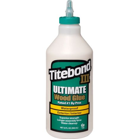 Colle à bois Titebond III Ultimate 948 ml – Pour bois dur et teck – Résistante à l'eau – Application facile en intérieur et extérieur