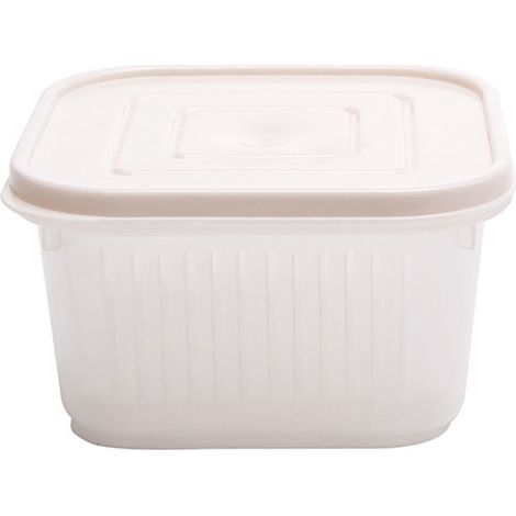 Boîte de conservation transparente et hermétique pour réfrigérateur, avec égouttage, pour gingembre, oignons verts et fruits. (1/4)