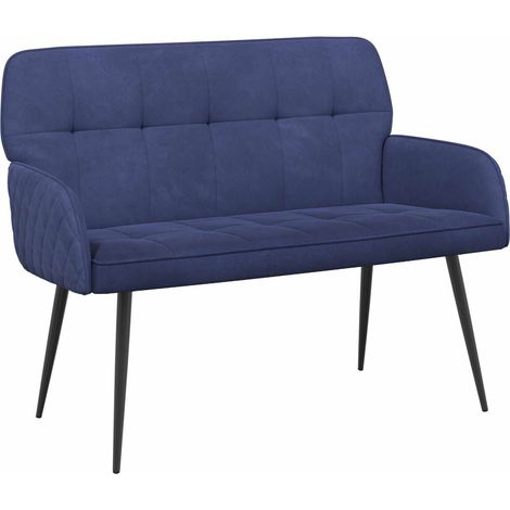 2 Seater Sofa with Metal Legs 2-Seater Police Blue Velvet vidaXL (1/5)