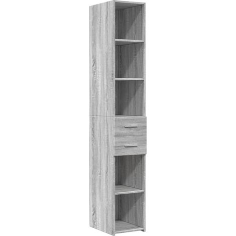 Maison La Vie - Buffet haut pour salon - Meuble de rangement sonoma gris 30x42,5x185 cm bois d'ingénierie bu1535 (1/5)
