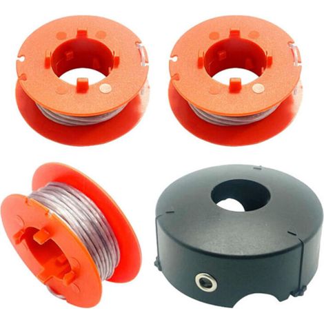 F016800175 Bobine de Fil pour Bosch Art 23 26 30 Easytrim et Combitrim,Pro-Tap Automatique Bobine Cordon Souple,8M x 1,6mm avec Couvercle F016L71088(3 Bobine + 1 Couvercle) (1/5)