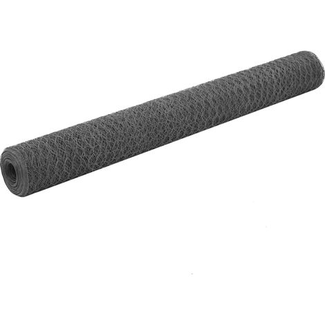 Grillage Acier avec revêtement en PVC 25x1,2 m Gris (1/4)