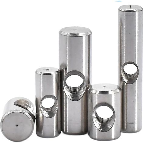Goupille cylindrique en acier inoxydable 304 avec trou et écrou (1/5)