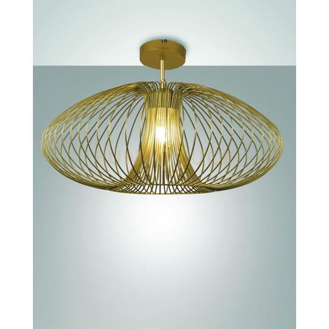 FASSA PLAFONIERA ORO OPACO IN METALLO 1 LUCE ATTACCO E27 D.60CM