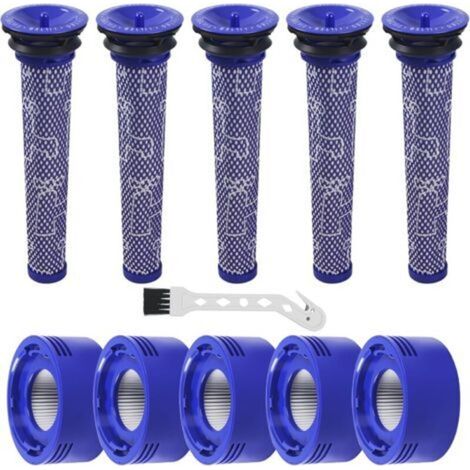 10-piece V8 filter set for Dyson V7/V8, replacement filters, 5 HEPA filters and 5 standard filters, replacement filters for Dyson V7/V8 – Replaces part numbers 965661-01 and 967478-01 (1/5)