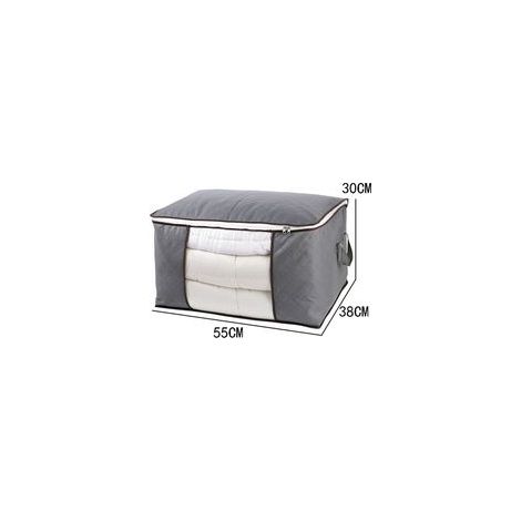 Set di 2 sacchi portaoggetti per vestiti, contenitore pieghevole da riporre sotto il letto, organizer per copripiumino, per vestiti, grigio