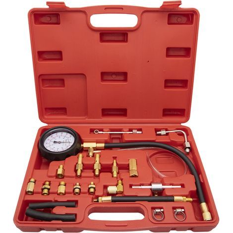 Kit de manomètre de pression de carburant, testeur de pompe à carburant 0-140 PSI, testeur de pression d'injection de carburant Mise à jour du kit de testeur de pression de carburant TU-114 (1/5)