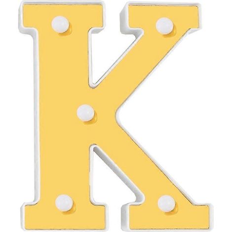 Lampe de nuit LED 3D avec 26 lettres lumineuses de l'alphabet, enseigne lumineuse pour mariage, anniversaire - K- (1/5)