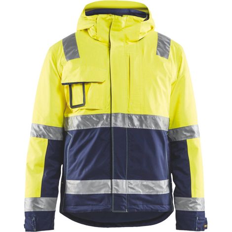Blakläder Warnschutz Winterjacke, gelb / marineblau, Unisex-Größe: 2XL