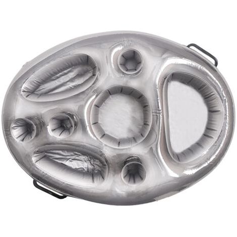 BUNTHAUS Bar de Piscine Flottant, 8 Trous Bar Flottant Piscine, Gonflables Porte-Boissons, Plateau Gonflable Bar Flottant, Bar Flottant Spa,5070cm(gris) (1/5)
