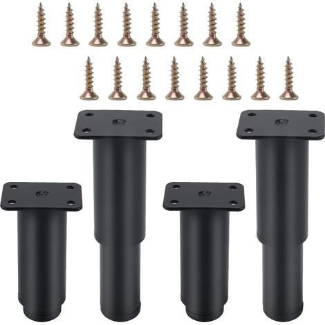 Pieds de Meubles Réglables - Hauteur 8 à 12 cm - Charge Maximale 300 kg - Pour Armoires Cuisine et Mobilier - Lot de 4 (1/5)