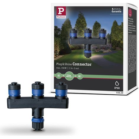 Paulmann 939.29 Sistema di Illuminazione Plug & Shine 3Fach-Verteiler, Nero