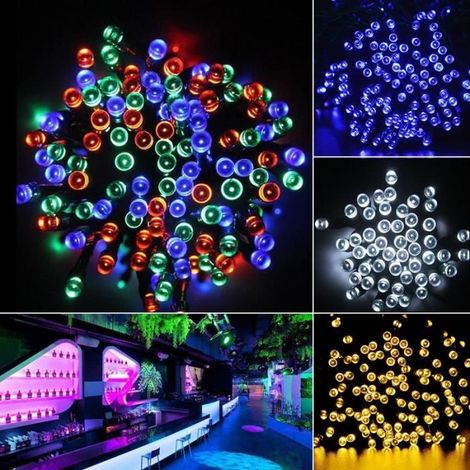1 pièce Guirlande lumineuse solaire, 22 m avec 200 LED multicolores, 8 modes d'éclairage pour décoration extérieure Noël, mariages et soirées