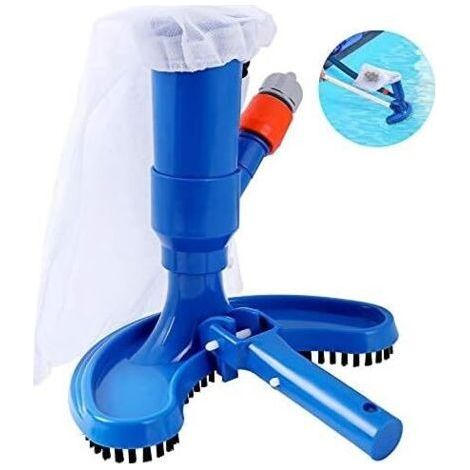 jardin piscine Aspirateur Piscine Mini à Jet avec Tête d'aspiration à Nettoyage Rapide Portable avec Brosse et Raccord De Tuyau (Tuyau Non Inclus)-Chrom (1/5)