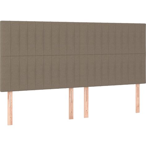Tête de lit Taupe 200x5x118/128 cm Tissu (1/5)