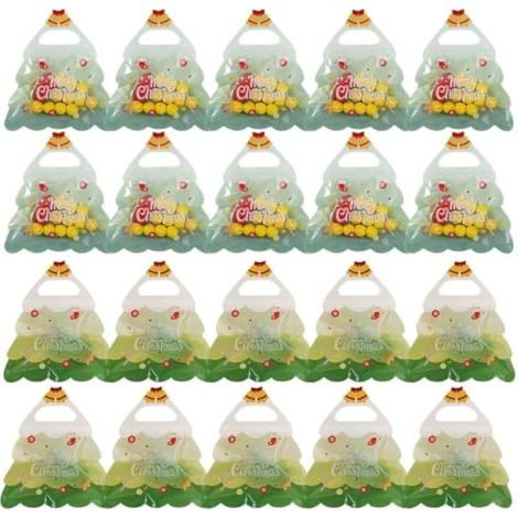 Lot de 20 sacs à bonbons refermables de Noël avec poignée en cloche (1/5)