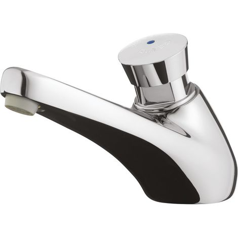 Mitigeur de lavabo temporisé chromé – Alimentation eau chaude – Raccordement M 1/2' – Fixation sur lavabo – Gamme Presto 600