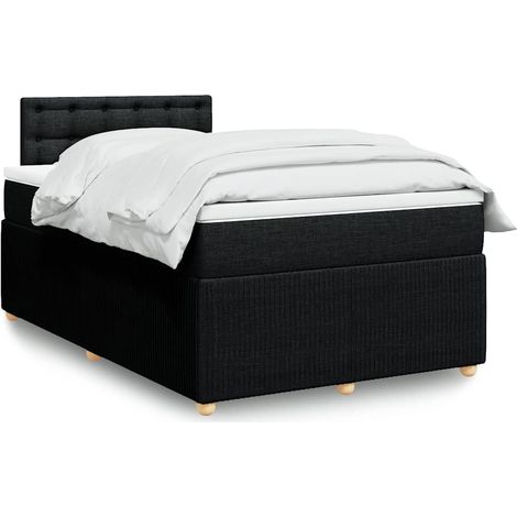 Boxspringbett mit Matratze Schwarz 120x200 cm Stoff