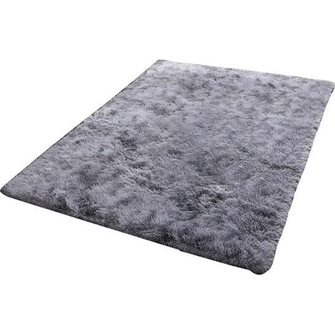 Bardusch-Tapis shaggy 90x150 cm gris foncé, peluche douce, pour chambre enfant, salon ou déco festive (1/5)