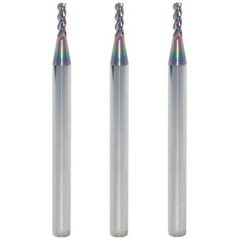 Fresa cuadrada de carburo de tungsteno de 2 mm para aplicaciones en aluminio y cobre, 3 dientes, longitud 50 mm, vástago de 4 mm, recubrimiento DLC, fresas CNC (3 piezas) (1/5)